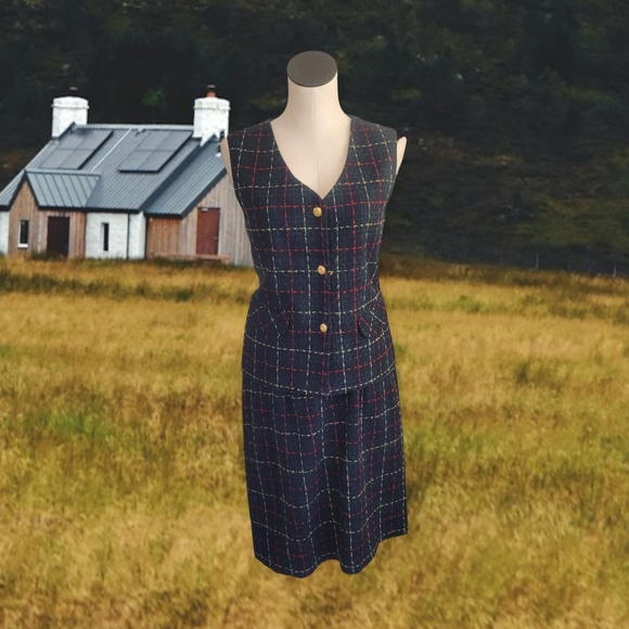 Vintage Plaid Skirt Set - Picture 1 of 7